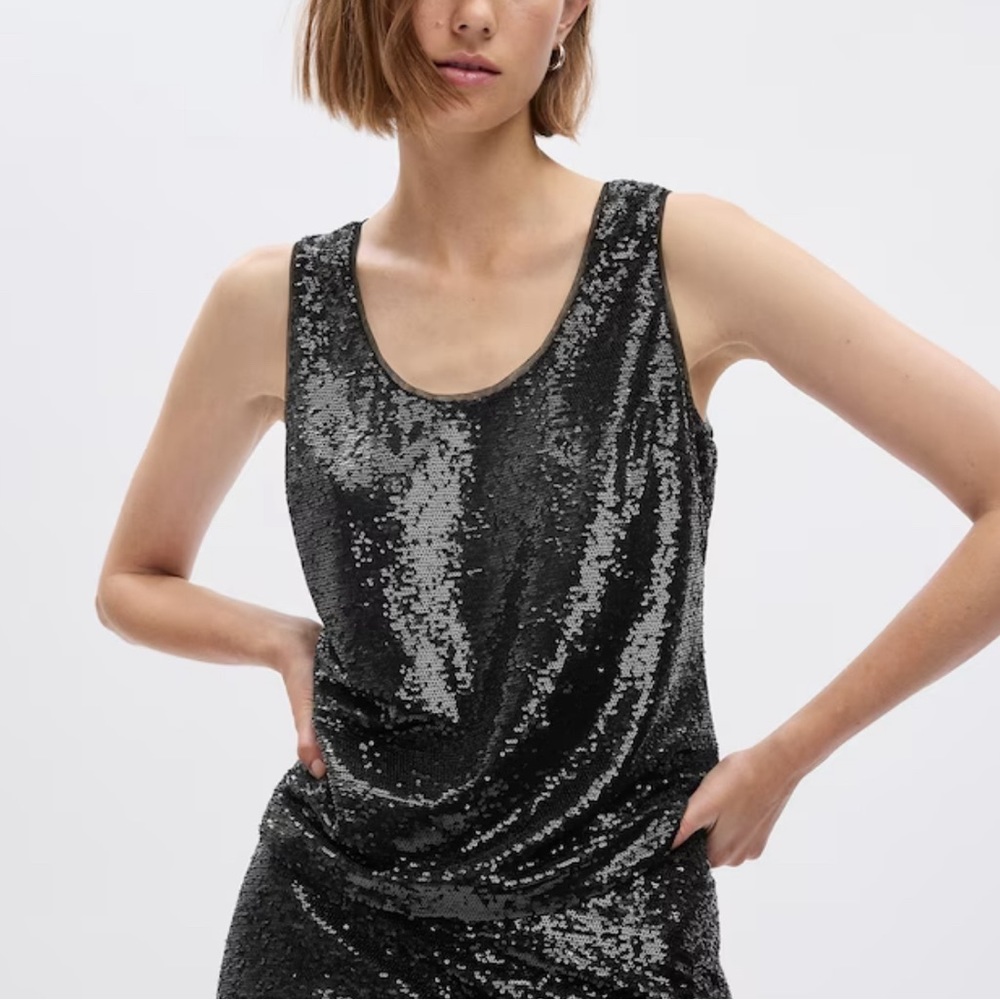NEW! Sequined tank top from The Gap. Black. Size: medium NWT elegant and comfy